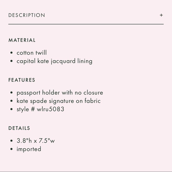 Kate Spade Passport Case Pink Owl - Picture 5 of 6